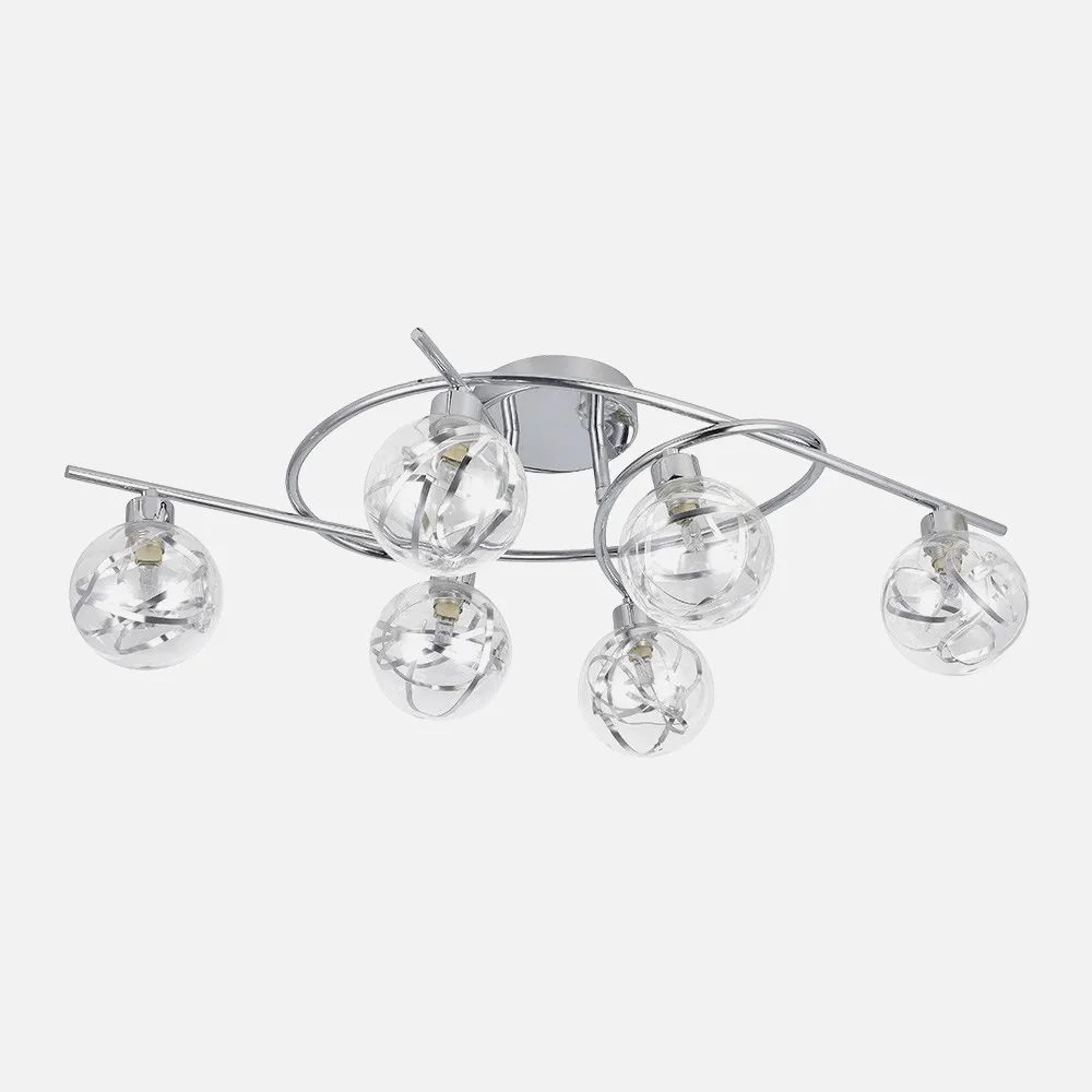PLAFON VARANASI 6L CROMO 