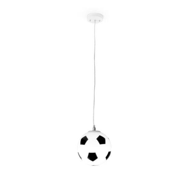 Lámpara Infantil de Techo Colgante 1 x E27 Football Blanco + Negro 